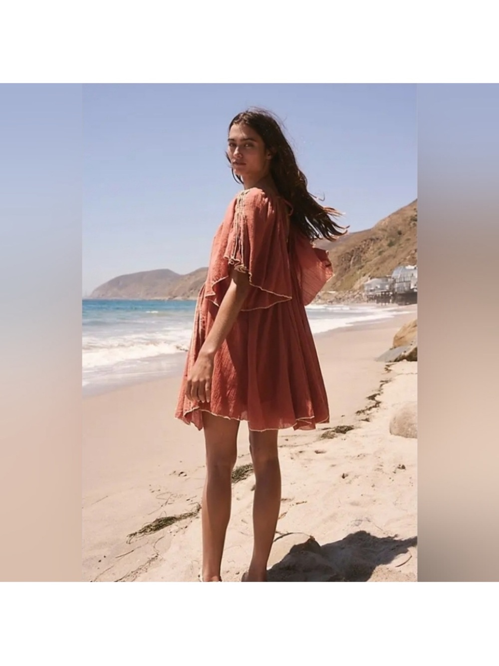 Free people Joelle tunic dress in bronzer size M new without tags mini dress - Picture 2 of 12